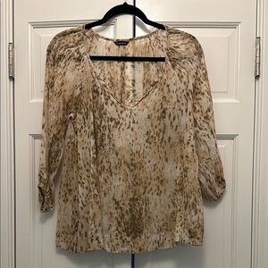 Club Monaco Leopard Print V-Neck Blouse